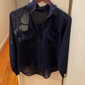 Sheer navy shirt